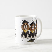 Afstuderen Basset Hound Dogs Koffiemok (Voorkant rechts)