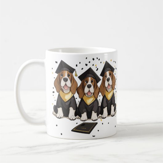 Afstuderen Basset Hound Dogs Koffiemok (Links)