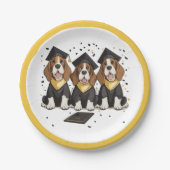 Afstuderen Basset Hound Dogs Papieren Bordje (Voorkant)