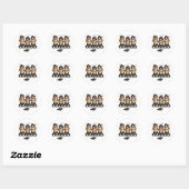Afstuderen Basset Hound Dogs Ronde Sticker (Vel)