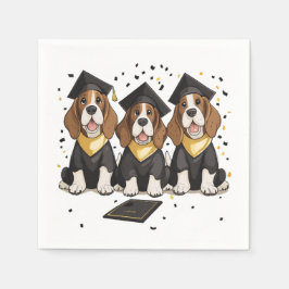 Afstuderen Basset Hound Dogs Servet