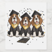 Afstuderen Basset Hound Dogs Wijn Etiket (Enkel label)