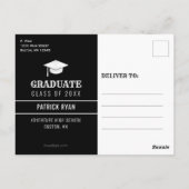 Afstuderen BBQ Black White Stripe Invitation Briefkaart (Achterkant)
