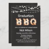 Afstuderen BBQ Chalkboard Invitation Kaart (Voorkant / Achterkant)