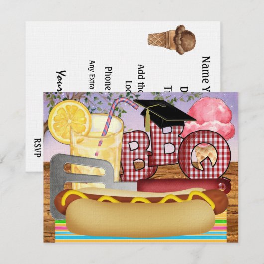 Afstuderen BBQ - Cookout Party - SRF Kaart (Voorkant / Achterkant)