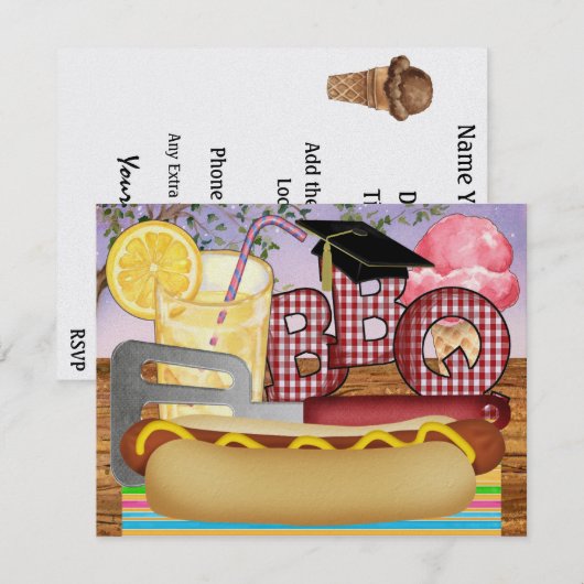 Afstuderen BBQ - Cookout Party - SRF Kaart (Voorkant / Achterkant)