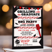 Afstuderen BBQ Feestuitnodiging, Afstudeerder fees Kaart