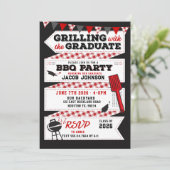 Afstuderen BBQ Feestuitnodiging, Afstudeerder fees Kaart (Staand voorkant)