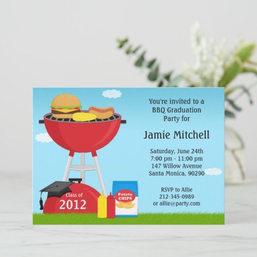 Afstuderen BBQ Party Invitation Class of 2013 Kaart (Staand voorkant)