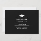 Afstuderen BBQ Party Photo Black White Afstudeerde Aankondiging (Achterkant)