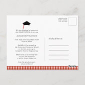 Afstuderen BBQ Party Rustic Chalkboard Uitnodiging (Achterkant)