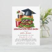 Afstuderen BBQ Party Uitnodiging | Backyard Cookou (Staand voorkant)