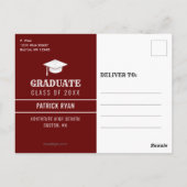 Afstuderen BBQ Red White Stripe Invitation Briefkaart (Achterkant)