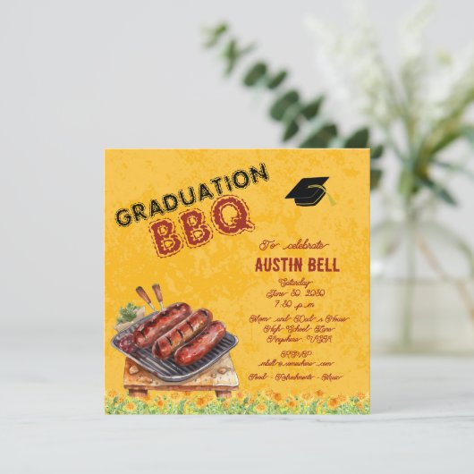 Afstuderen BBQ Uitnodiging (Staand voorkant)