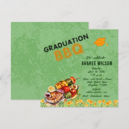 Afstuderen BBQ Uitnodiging (Voorkant / Achterkant)