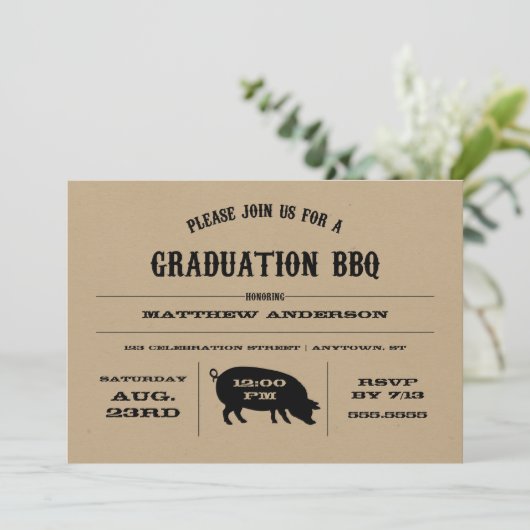  Afstuderen BBQ Uitnodiging (Staand voorkant)