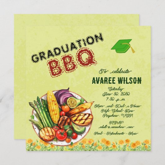 Afstuderen BBQ Uitnodiging (Voorkant / Achterkant)