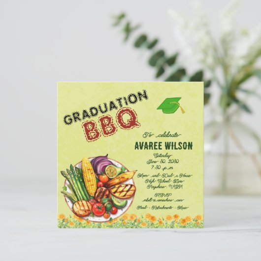 Afstuderen BBQ Uitnodiging (Staand voorkant)