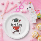 Afstuderen BBQ-uitnodiging, afstudeerder party Inv Papieren Bordje (Feest)