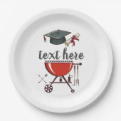 Afstuderen BBQ-uitnodiging, afstudeerder party Inv Papieren Bordje (Voorkant)