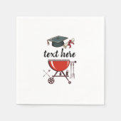 Afstuderen BBQ-uitnodiging, afstudeerder party Inv Servet (Voorkant)