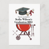 Afstuderen BBQ-uitnodiging, afstudeerder party Inv Uitnodiging Briefkaart (Voorkant)