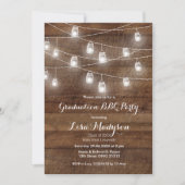 Afstuderen BBQ Uitnodiging Hout Rustieke kaart (Voorkant)