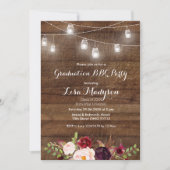 Afstuderen BBQ Uitnodiging Hout Rustieke uitnodigi (Voorkant)