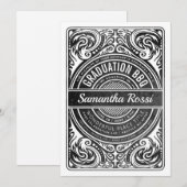 Afstuderen BBQ Uitnodigingen Zwart & Wit (Voorkant / Achterkant)