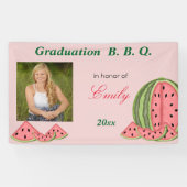Afstuderen, BBQ, Watermeloen, Plezier, Aangepast Spandoek (Horizontaal)