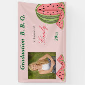 Afstuderen, BBQ, Watermeloen, Plezier, Aangepast Spandoek (Verticaal)