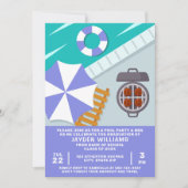 Afstuderen BBQ Zwembad Party Zwembad Kaart (Voorkant)