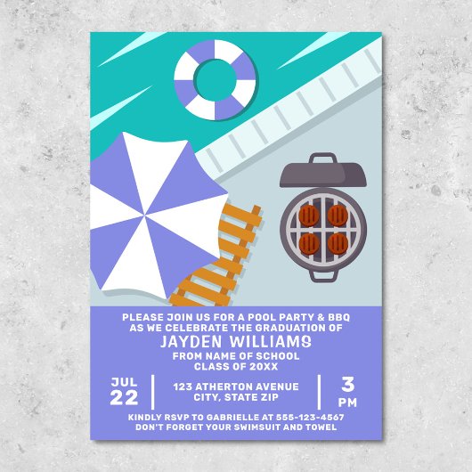 Afstuderen BBQ Zwembad Party Zwembad Kaart