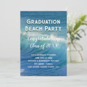 Afstuderen Beach Party voor klassenuitnodiging Kaart (Staand voorkant)