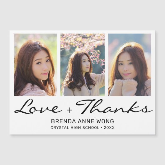 Afstuderen Bedankt 3 Photo Collage Black Script (Voorkant)