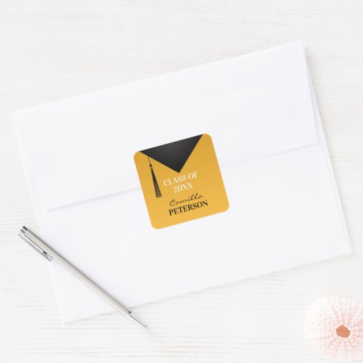 Afstuderen Bedankt Black Pet Tassel Sticker (Envelop)