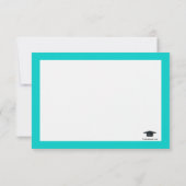 Afstuderen Bedankt Blue Photo Notecard Kaart (Achterkant)