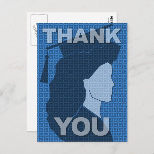 Afstuderen Bedankt Briefkaart Gown 2 (Voorkant / Achterkant)