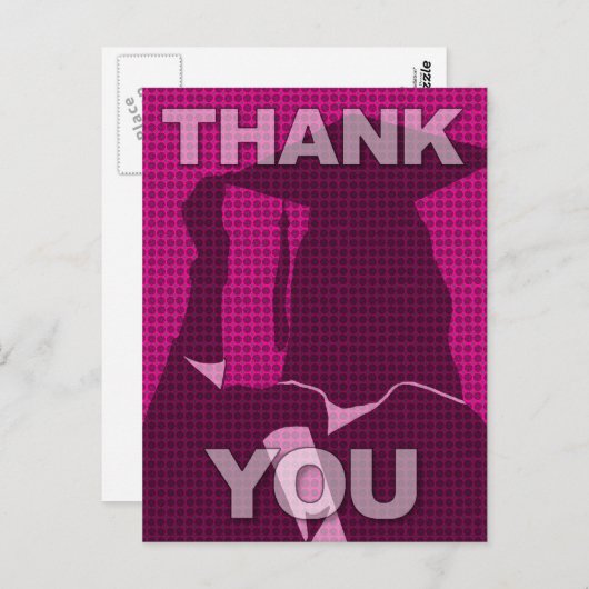 Afstuderen Bedankt Briefkaart Gown 3 (Voorkant / Achterkant)