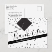Afstuderen Bedankt Elk jaar zwart-wit Briefkaart (Voorkant / Achterkant)