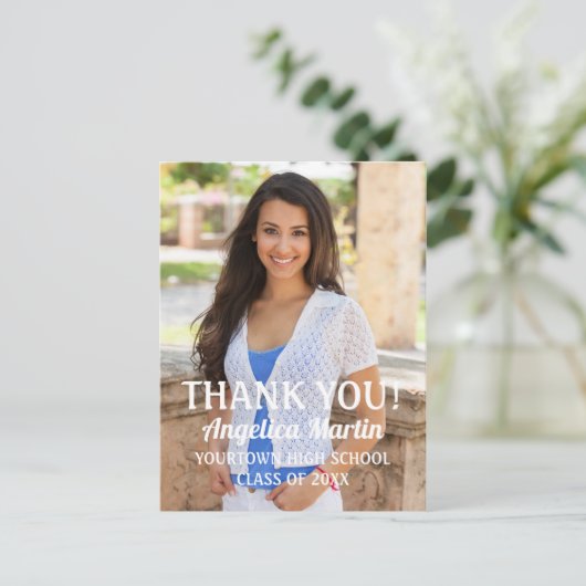 Afstuderen Bedankt Foto Briefkaart (Staand voorkant)