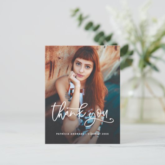 Afstuderen Bedankt Foto High School Afstuderen Briefkaart (Staand voorkant)