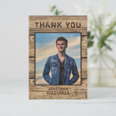Afstuderen Bedankt Foto Rustic Country Wood (Staand voorkant)