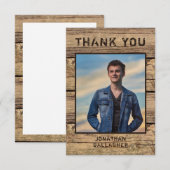 Afstuderen Bedankt Foto Rustic Country Wood (Voorkant / Achterkant)