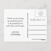 Afstuderen Bedankt Gold Confetti Foto Briefkaart (Achterkant)