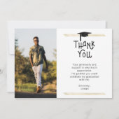 Afstuderen Bedankt | Goudlijnen | bewerkbare kleur Kaart (Achterkant)