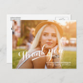 Afstuderen Bedankt Handgeschreven scriptfoto Briefkaart (Voorkant / Achterkant)