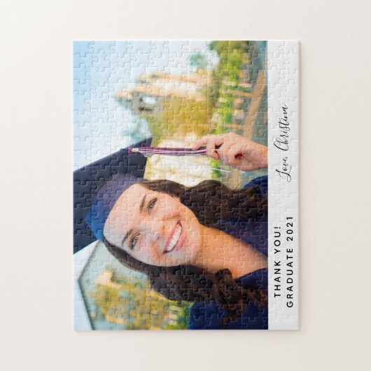 Afstuderen bedankt je aangepaste foto legpuzzel (Verticaal)