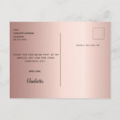 Afstuderen bedankt jullie foto roos goud modern briefkaart (Achterkant)