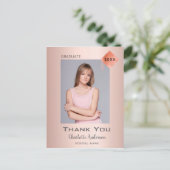 Afstuderen bedankt jullie foto roos goud modern briefkaart (Staand voorkant)